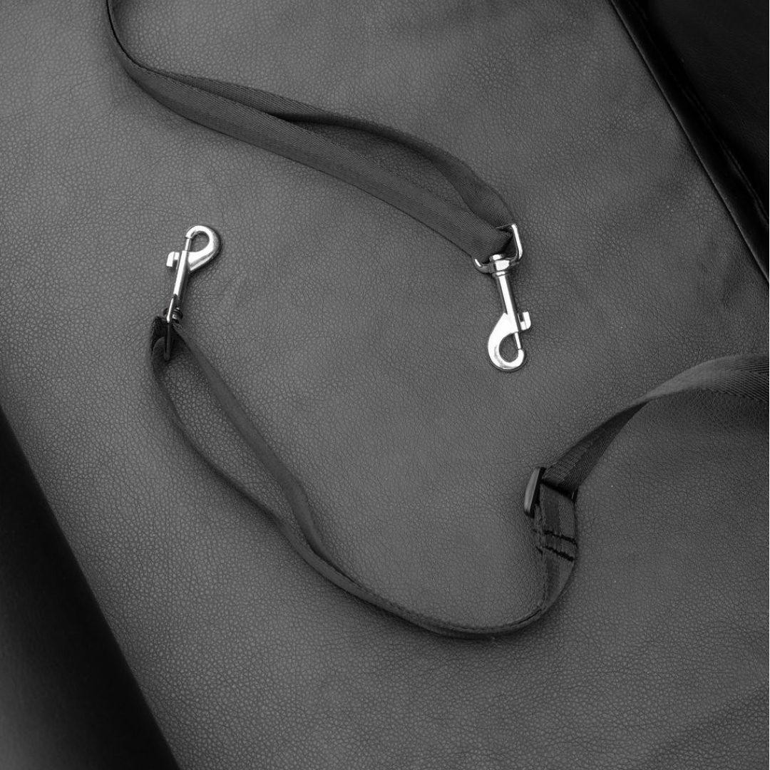 PupProtector™ Luxus Faux Leather Memory Foam Hundebett für das Auto – Stilvoller Komfort in Schwarz