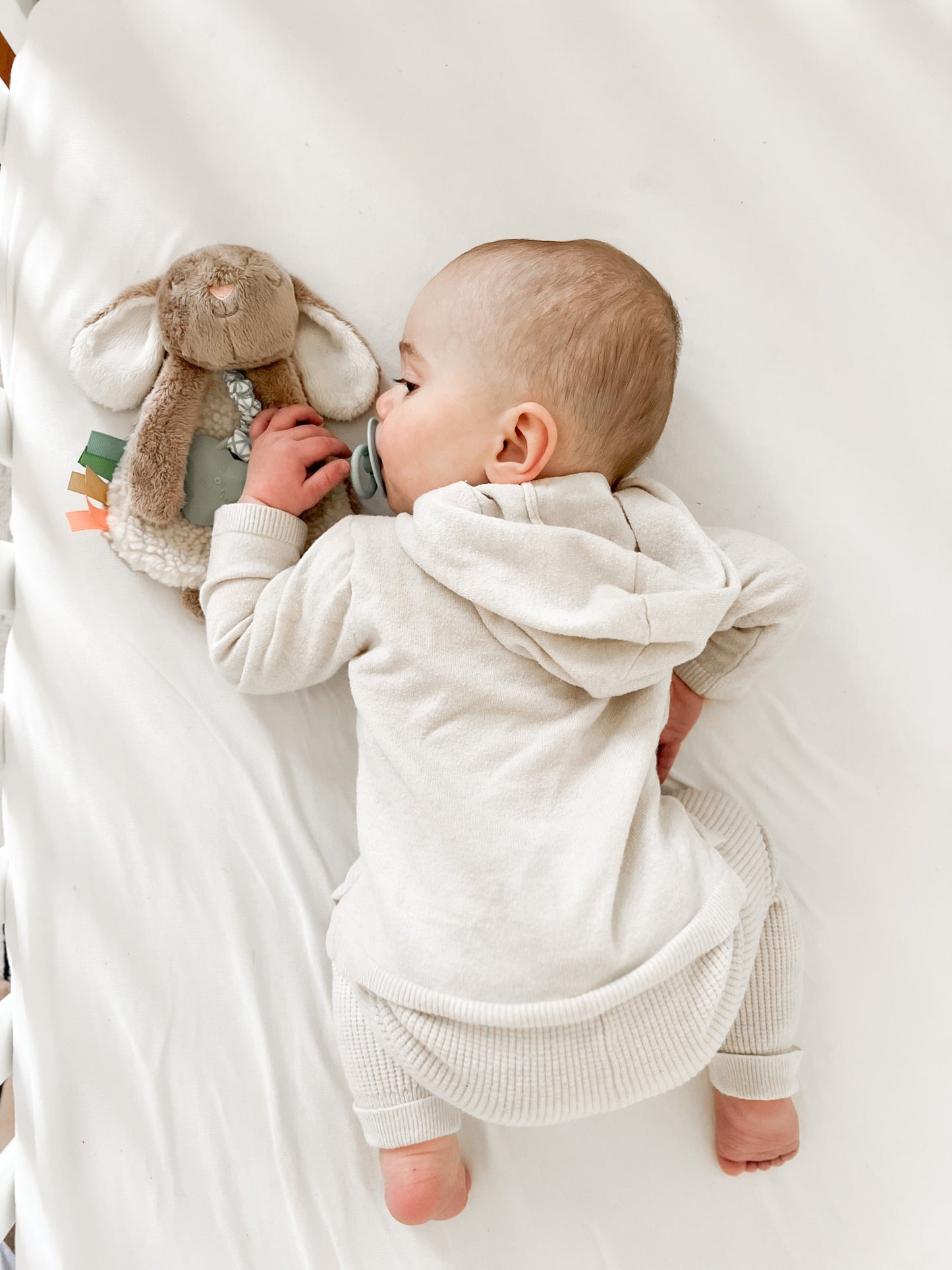 Lovey Pal™ adorable taupe bunny security companion for babies