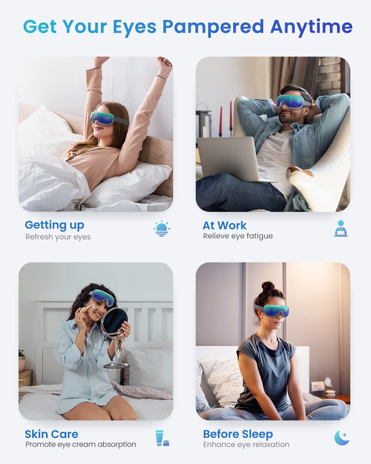 Eyeris 1 Eye Massager - Elegantes Metallblau für entspannte Augen