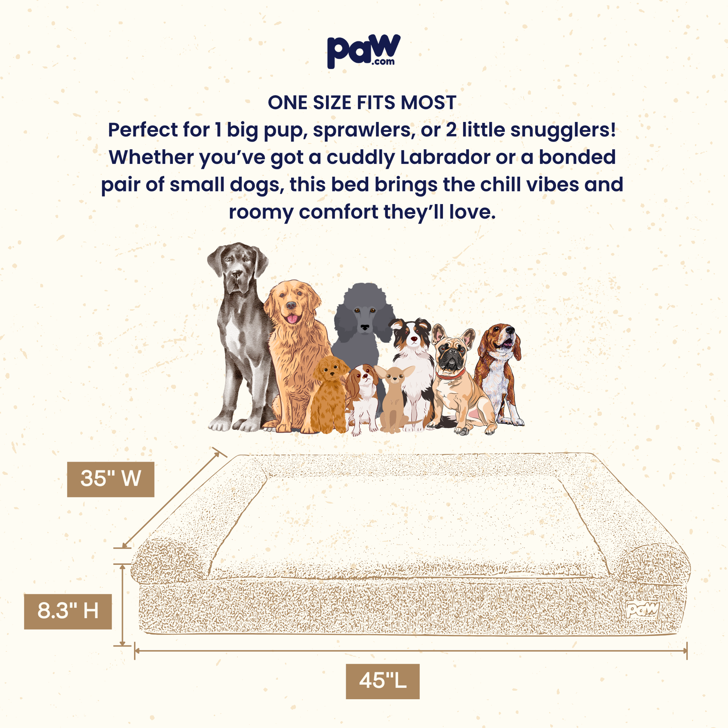 PupLuxe™ 3-Bolster Komfortabler Hundeplatz - Cremiges Bouclé Design