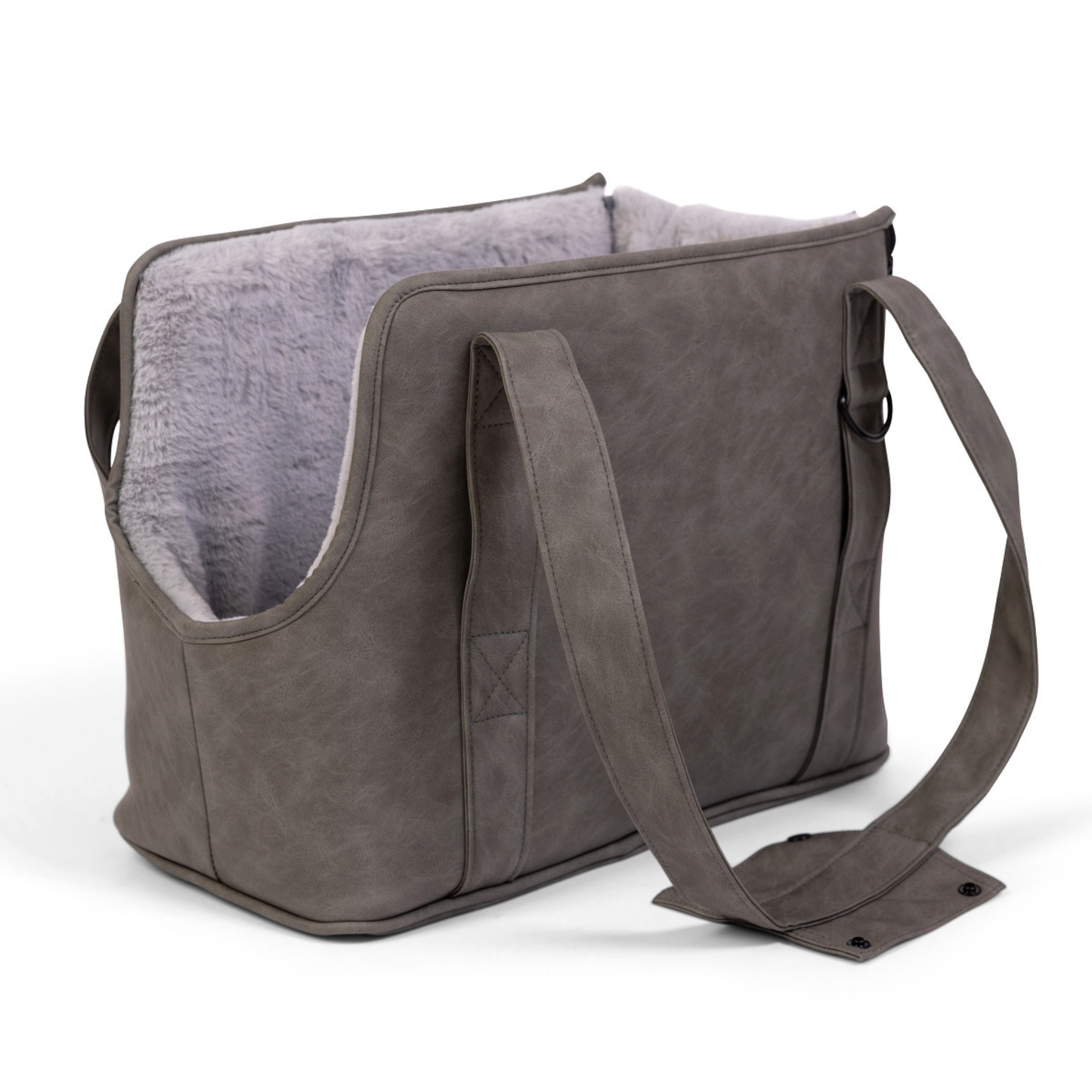 PupTote™ 3-in-1 Faux Leather Hundetragetasche 2.0 – Elegant Slate Grey