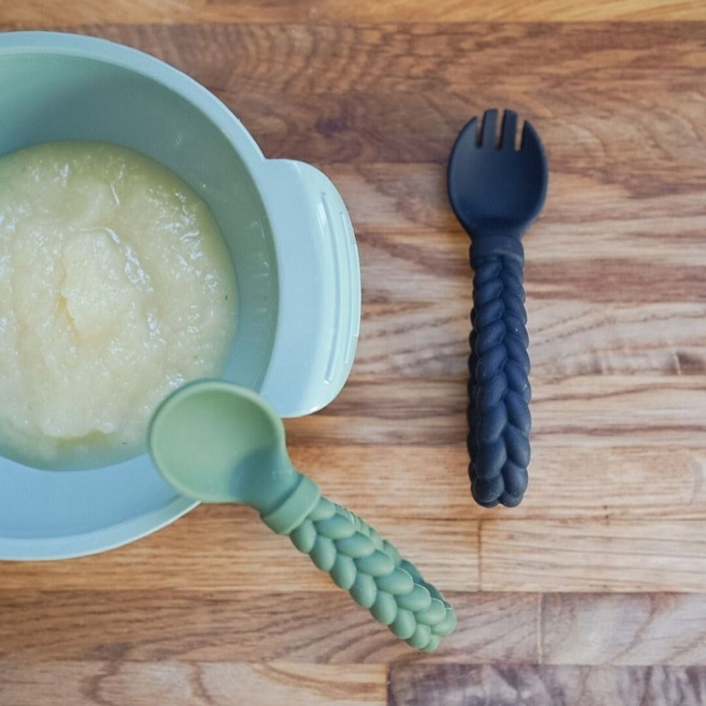 Sweetie Spoons™ - Set of Baby Silicone Fork and Spoon