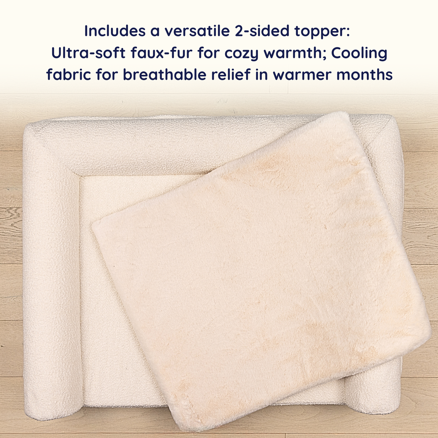 PupLuxe™ 3-Bolster Komfortabler Hundeplatz - Cremiges Bouclé Design