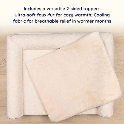 PupLuxe™ 3-Bolster Komfortabler Hundeplatz - Cremiges Bouclé Design