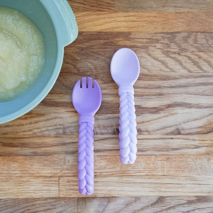 Sweetie Spoons™ - Set of Baby Silicone Fork and Spoon