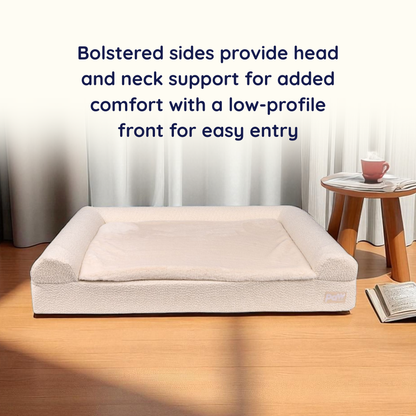 PupLuxe™ 3-Bolster Komfortabler Hundeplatz - Cremiges Bouclé Design