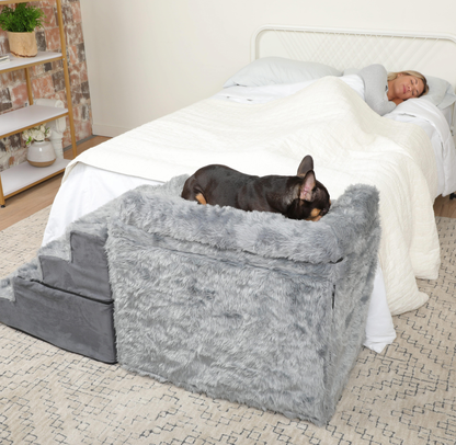 Ensemble de Couchage et Escaliers pour Chien - Lit de Chevet, Cage et Kit de Facilité d'Accès