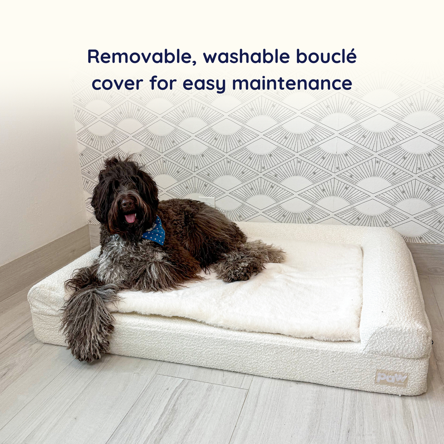 PupLuxe™ 3-Bolster Komfortabler Hundeplatz - Cremiges Bouclé Design