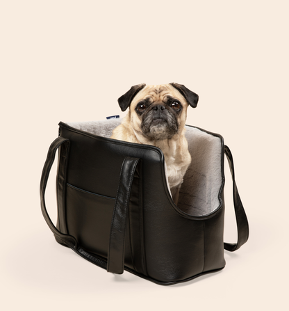 PupTote™ Vielseitige 3-in-1 Kunstleder-Hundetragetasche - Elegant Schwarz