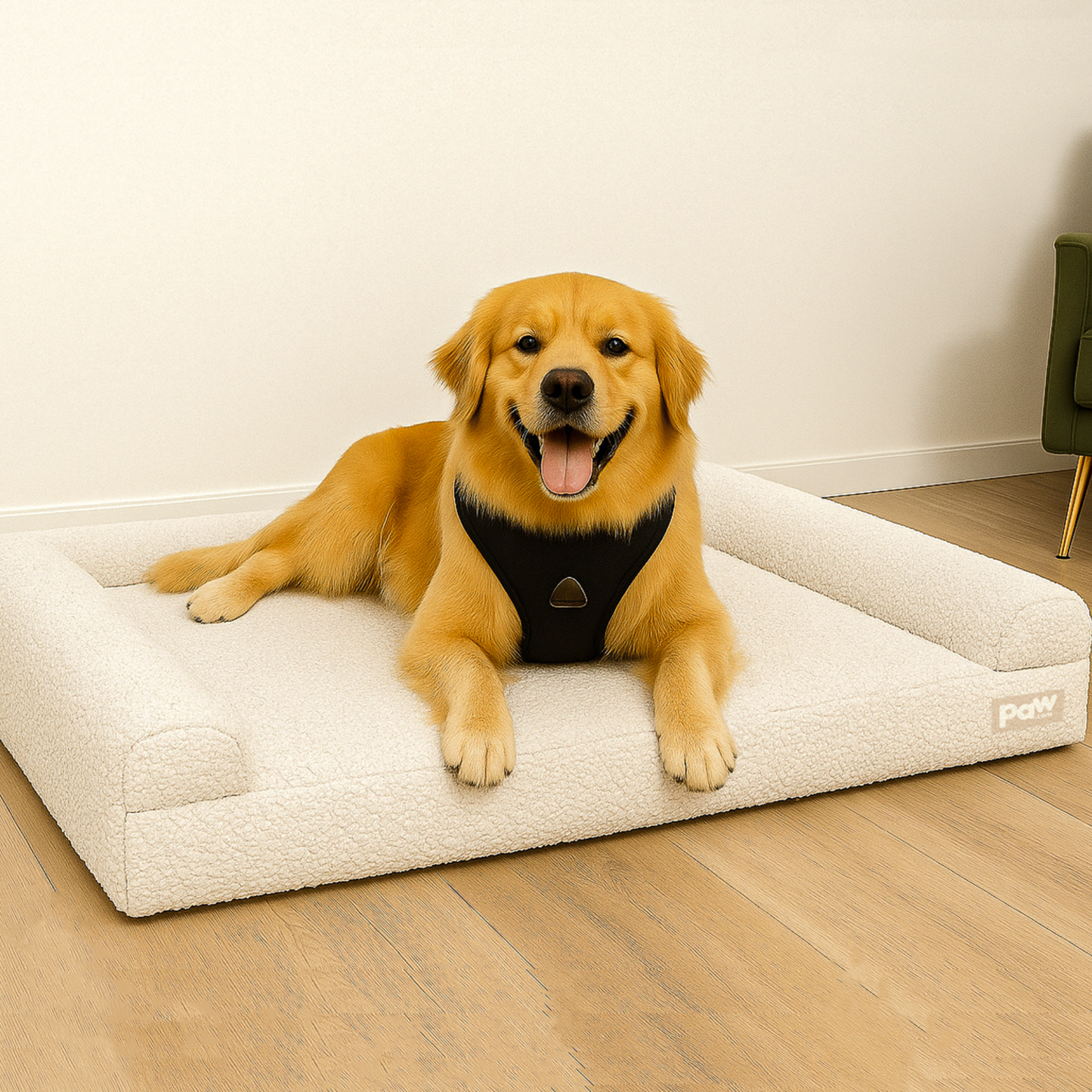 PupLuxe™ 3-Bolster Komfortabler Hundeplatz - Cremiges Bouclé Design
