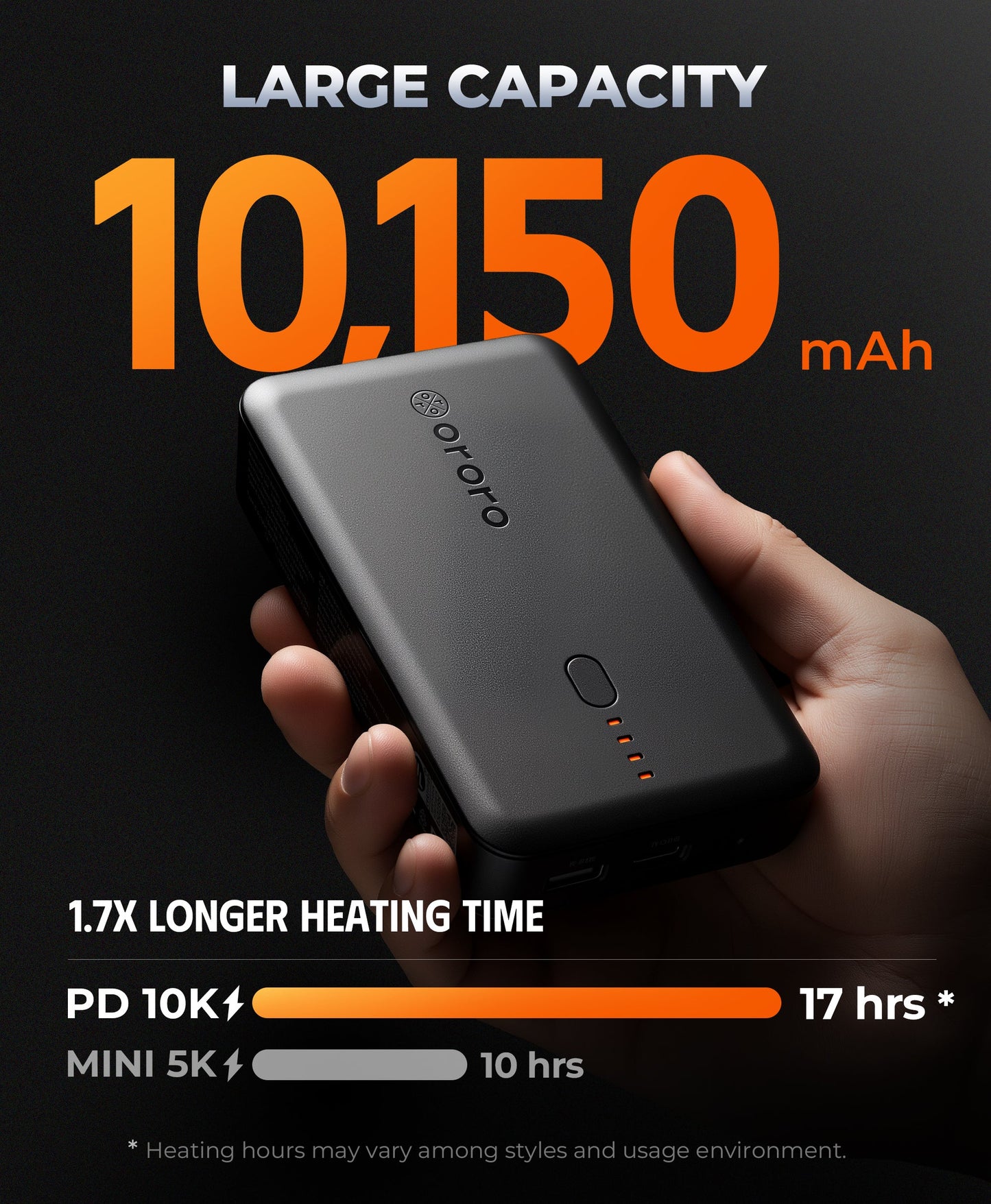 PD 10K Rechargeable Battery (USB-C, 45W Power Delivery)