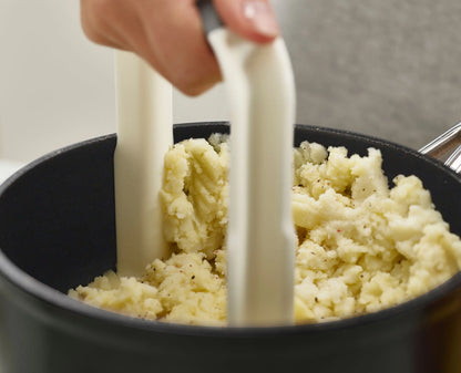 Easy-Mash™ White Potato Masher - Effortless & Perfectly Mashed Potatoes
