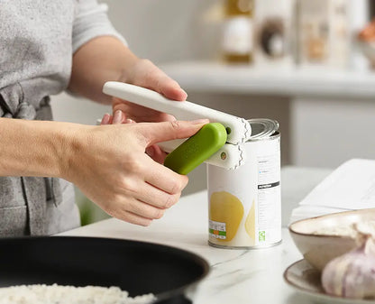 Pivot™ 3-in-1 White Multifunctional Can Opener for Effortless Kitchen Tasks