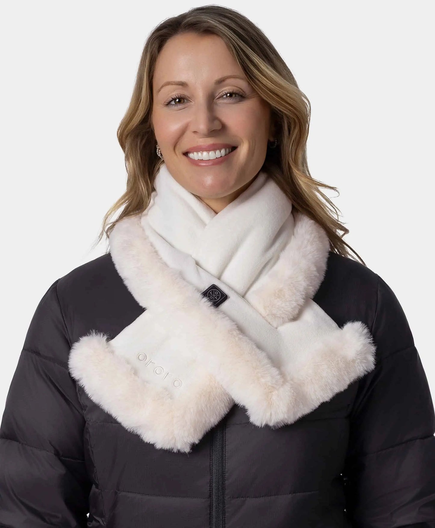 Queen Cove Unisex Heated Faux Fur Fleece Scarf