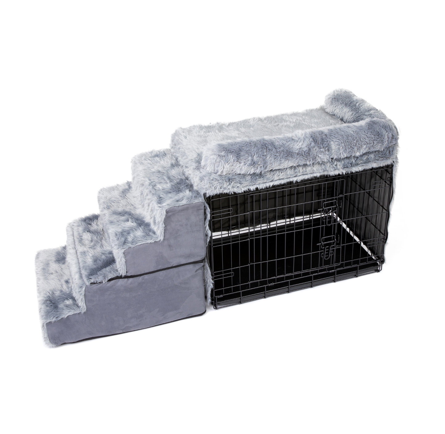 Ensemble de Couchage et Escaliers pour Chien - Lit de Chevet, Cage et Kit de Facilité d'Accès