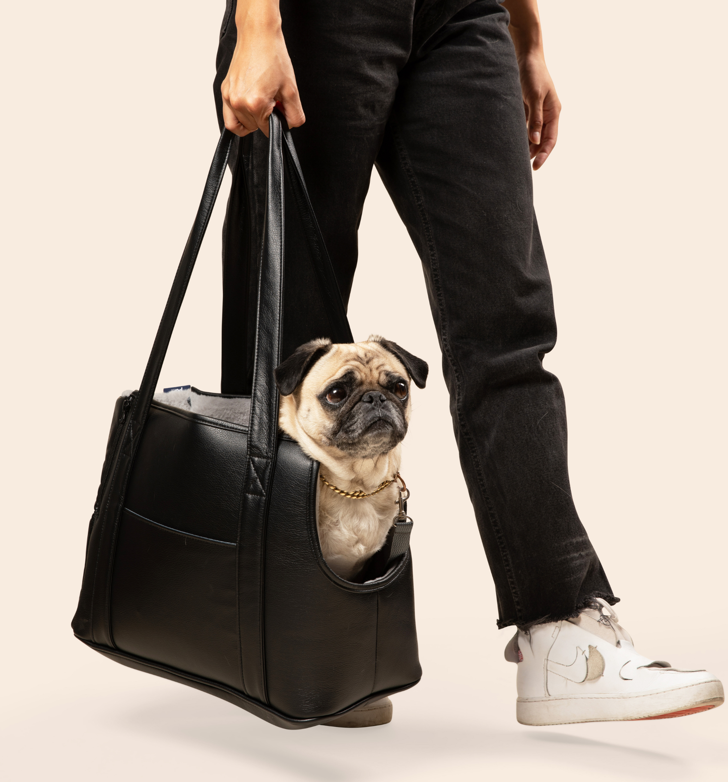 PupTote™ Vielseitige 3-in-1 Kunstleder-Hundetragetasche - Elegant Schwarz
