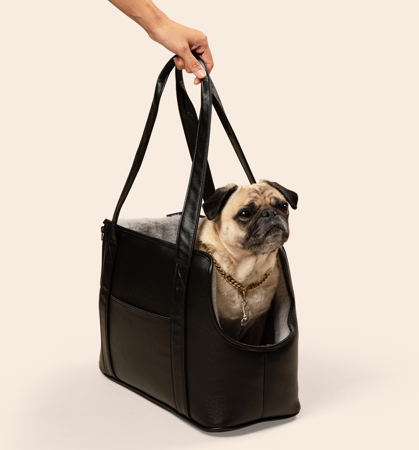 PupTote™ Vielseitige 3-in-1 Kunstleder-Hundetragetasche - Elegant Schwarz
