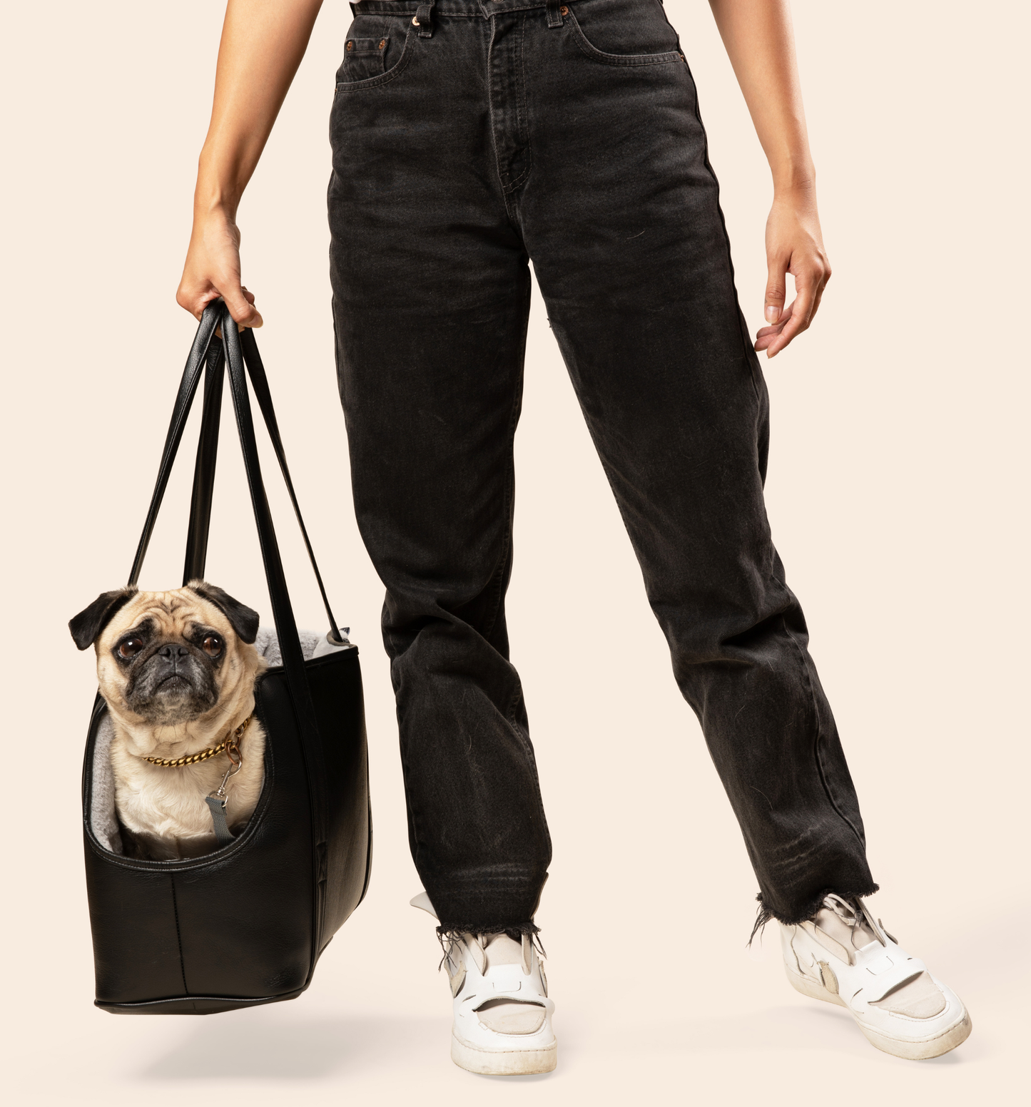 PupTote™ Vielseitige 3-in-1 Kunstleder-Hundetragetasche - Elegant Schwarz