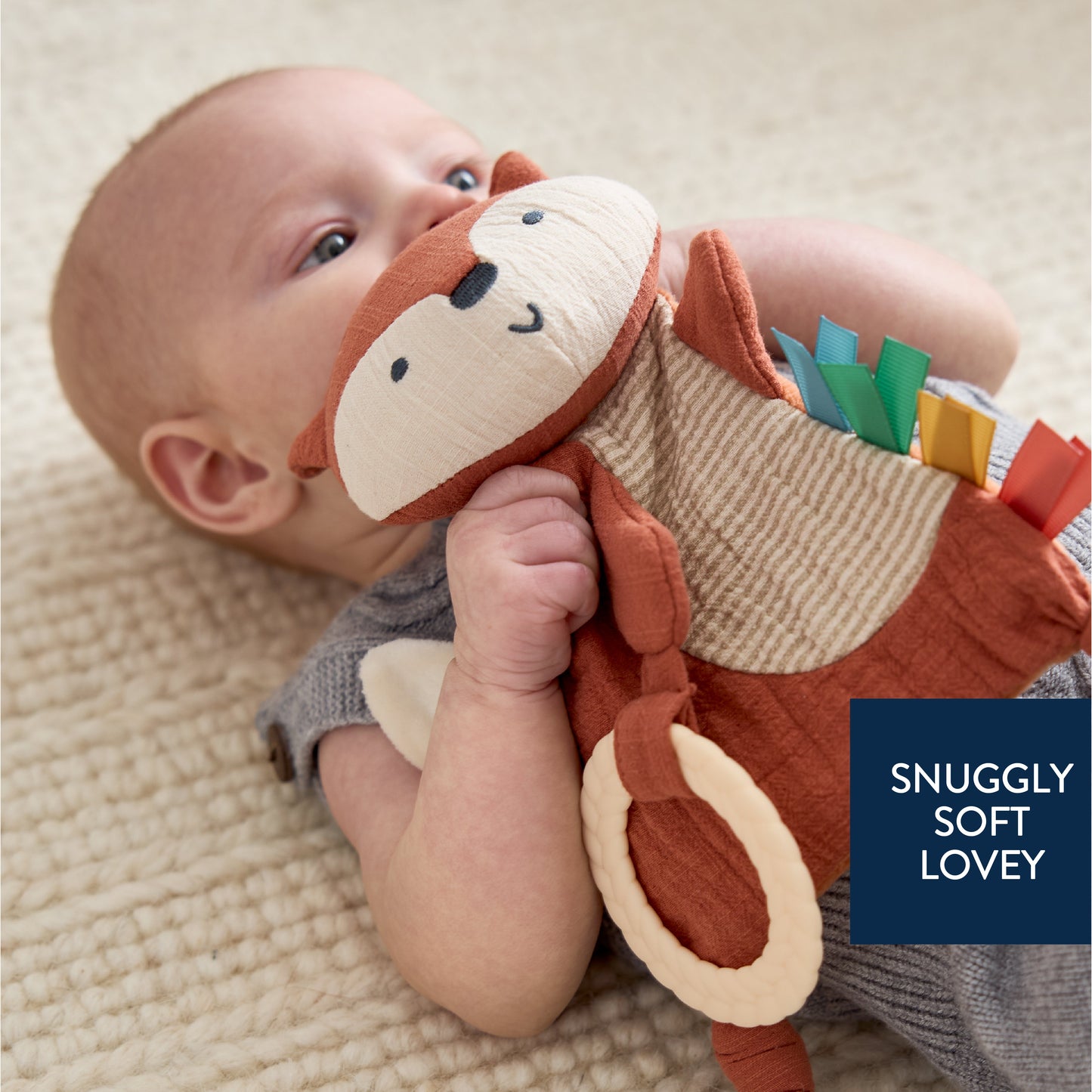 Bitzy Crinkle™ Sensory Crinkle Pal - Adorable Fox Touch and Play Toy