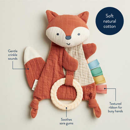 Bitzy Crinkle™ Sensory Crinkle Pal - Adorable Fox Touch and Play Toy