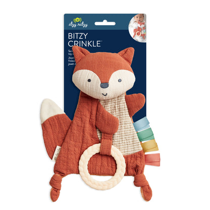 Bitzy Crinkle™ Sensory Crinkle Pal - Adorable Fox Touch and Play Toy