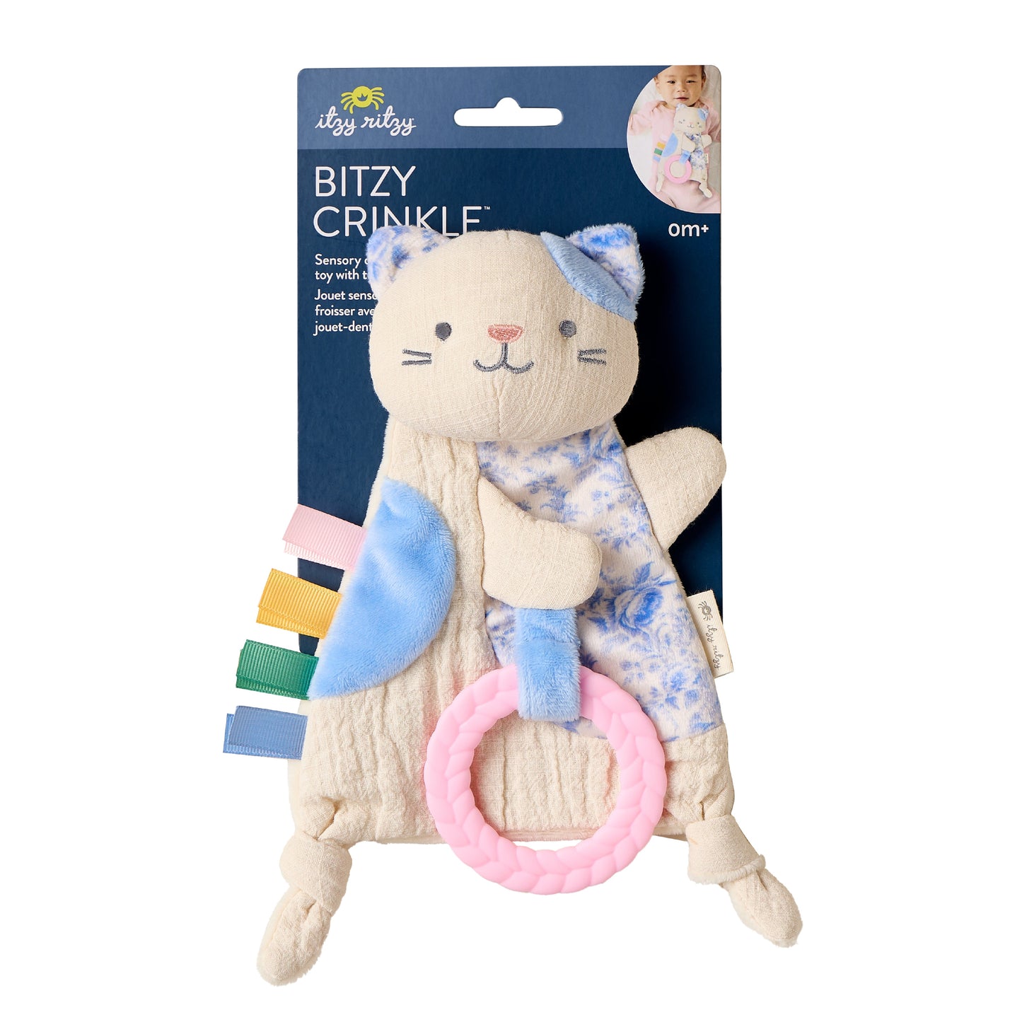 Bitzy Crinkle™ Sensory Crinkle Toy with Gentle Teether for Soothing Play