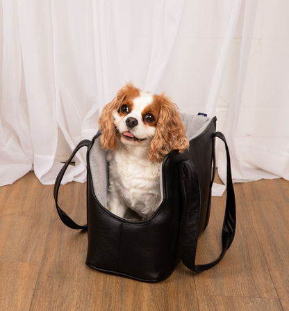 PupTote™ Vielseitige 3-in-1 Kunstleder-Hundetragetasche - Elegant Schwarz