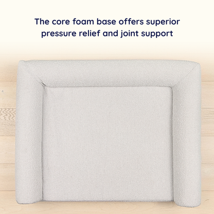 PupLuxe™ 3-Bolster Dog Bed in Elegant Grey Bouclé for Ultimate Comfort