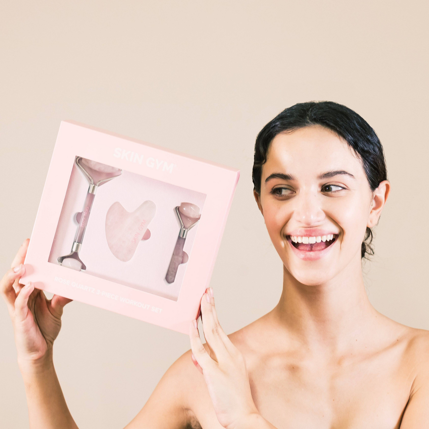 Ensemble d'entraînement en quartz rose 3 pièces pour une allure élégante et performante