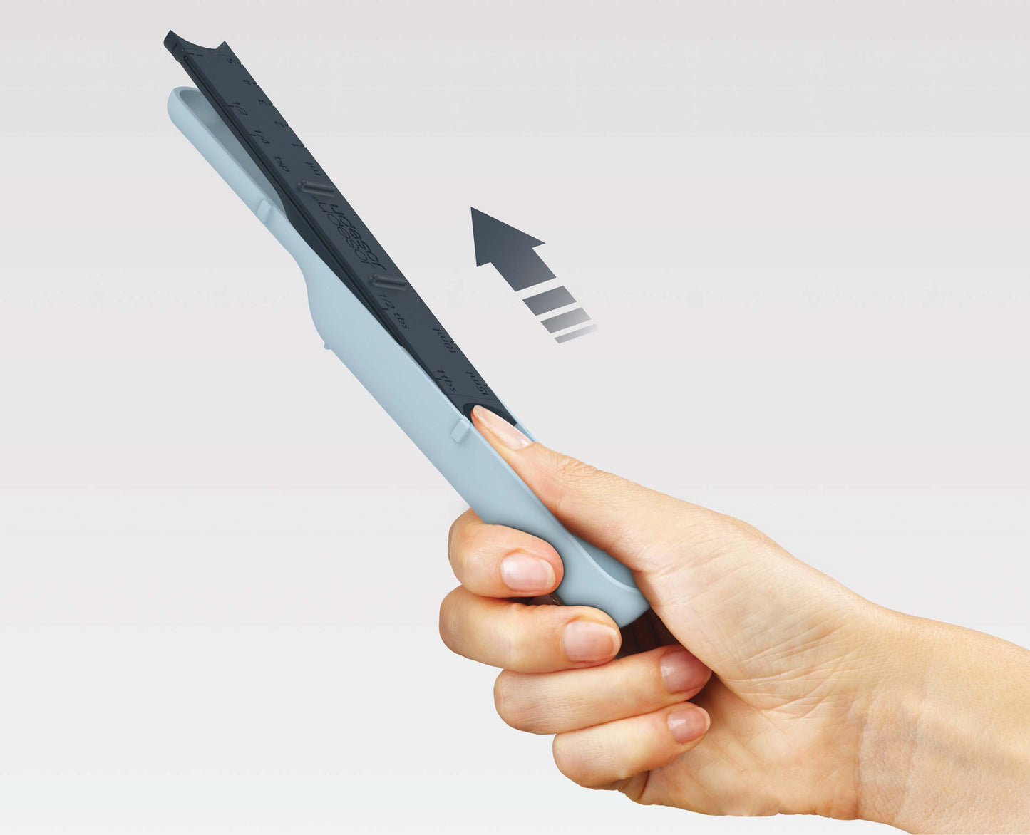 Measure-Up™ Blue modifiable measuring spoon for precise cooking and baking