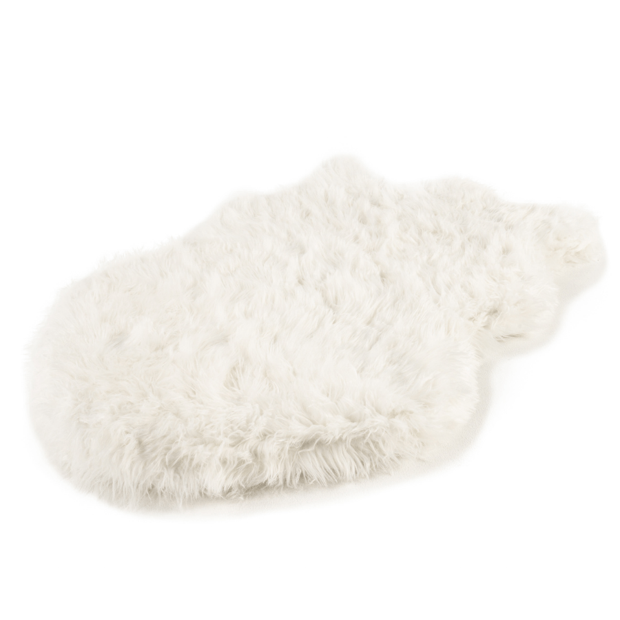 PupRug by Paw.com® - Luxe Faux Fur Orthopedic Dog Bed with Elegant Curve in Polar White