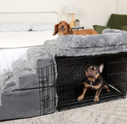 Ensemble de Couchage et Escaliers pour Chien - Lit de Chevet, Cage et Kit de Facilité d'Accès