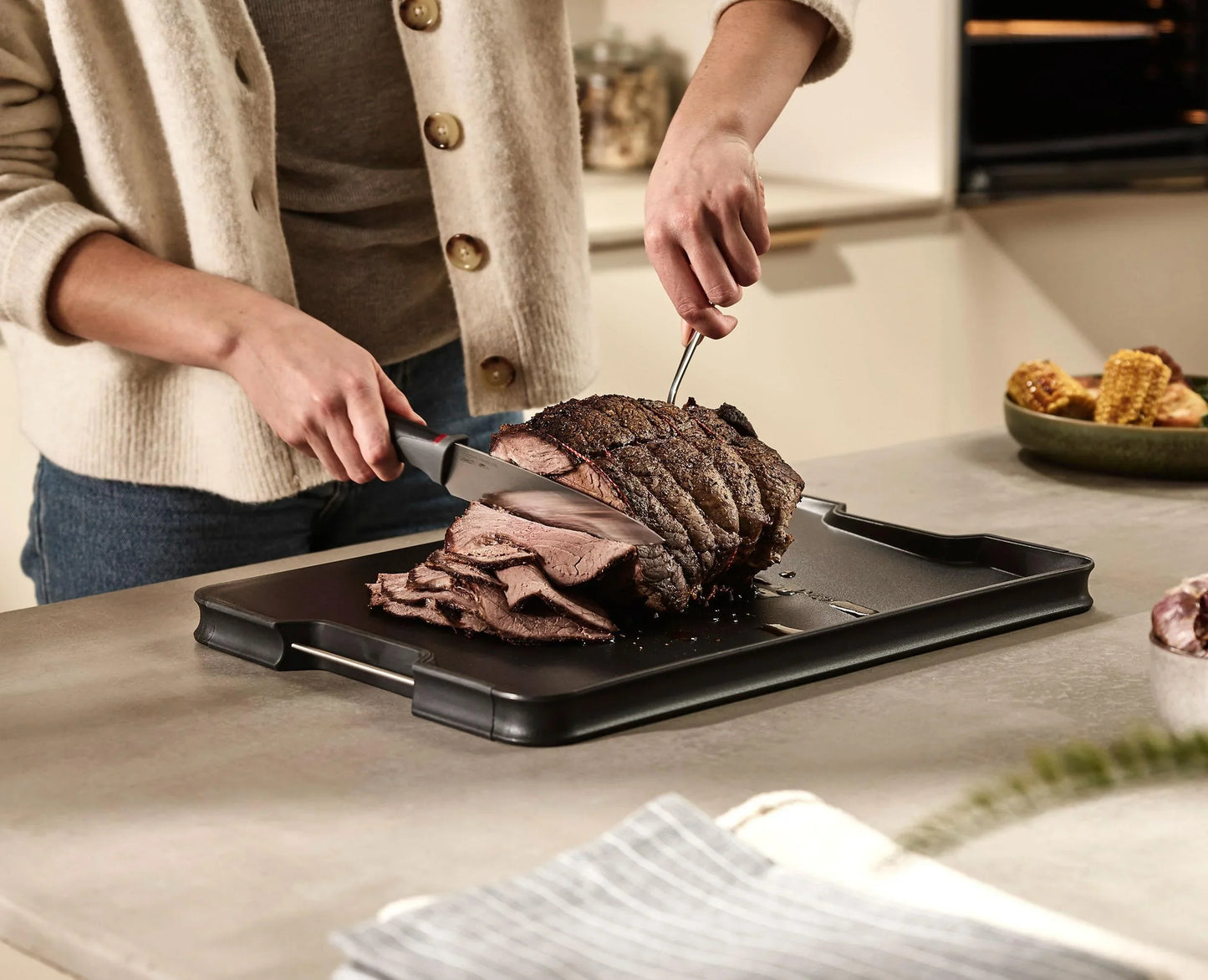 Cut&Carve™ Plus Multi-Functional Black Chopping Board – Perfect for Every Kitchen Task