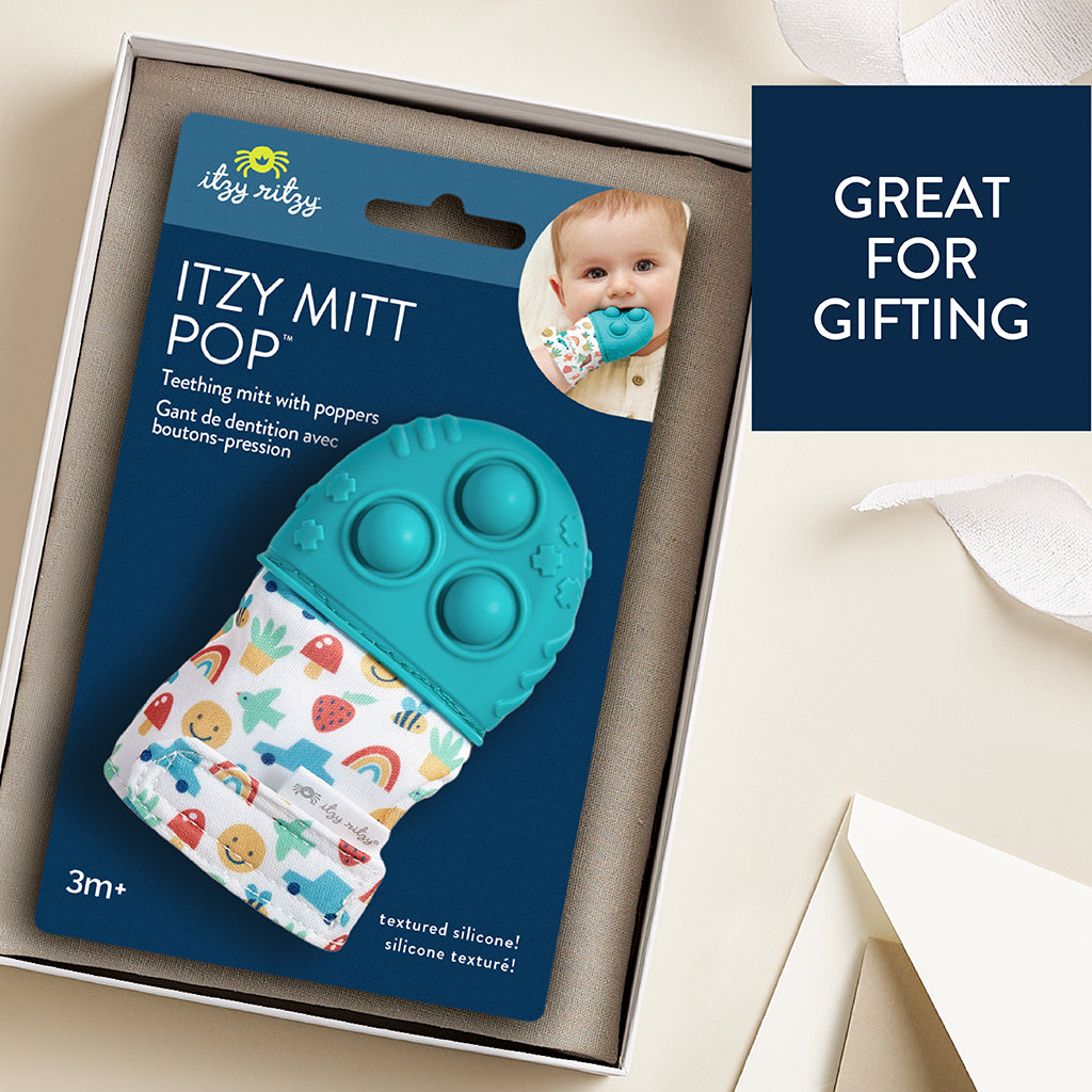 Itzy Mitt Pop™ - Sensory Tactile Teething Mitt for Adults and Children
