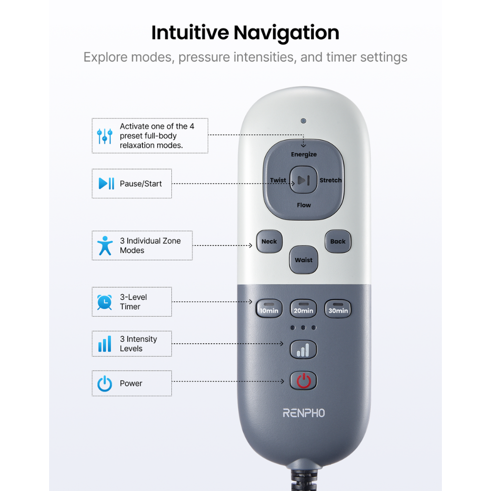 Aeria Lumbar, Neck & Back Massager for Ultimate Relaxation