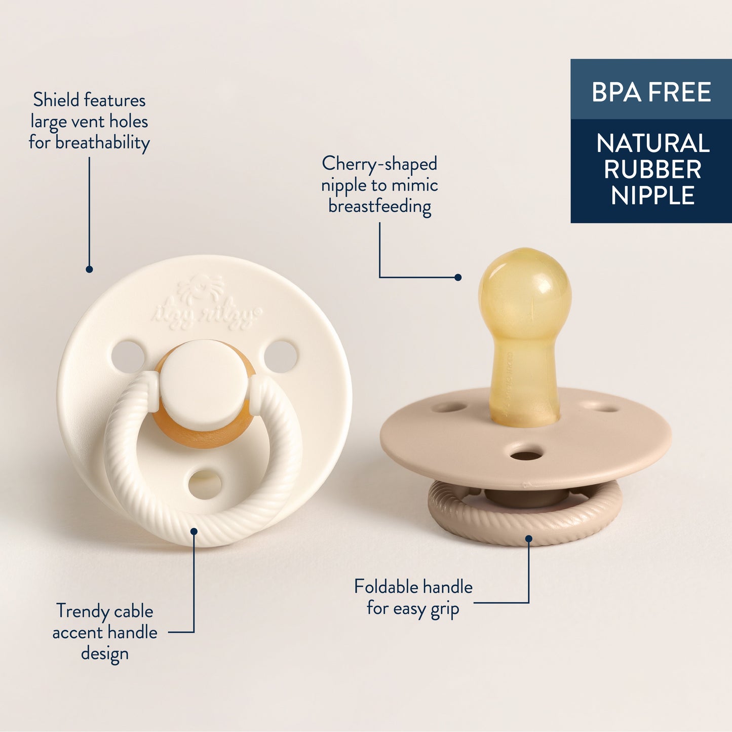 Itzy Soother™ Natural Rubber Pacifier for Babies 6-18 Months