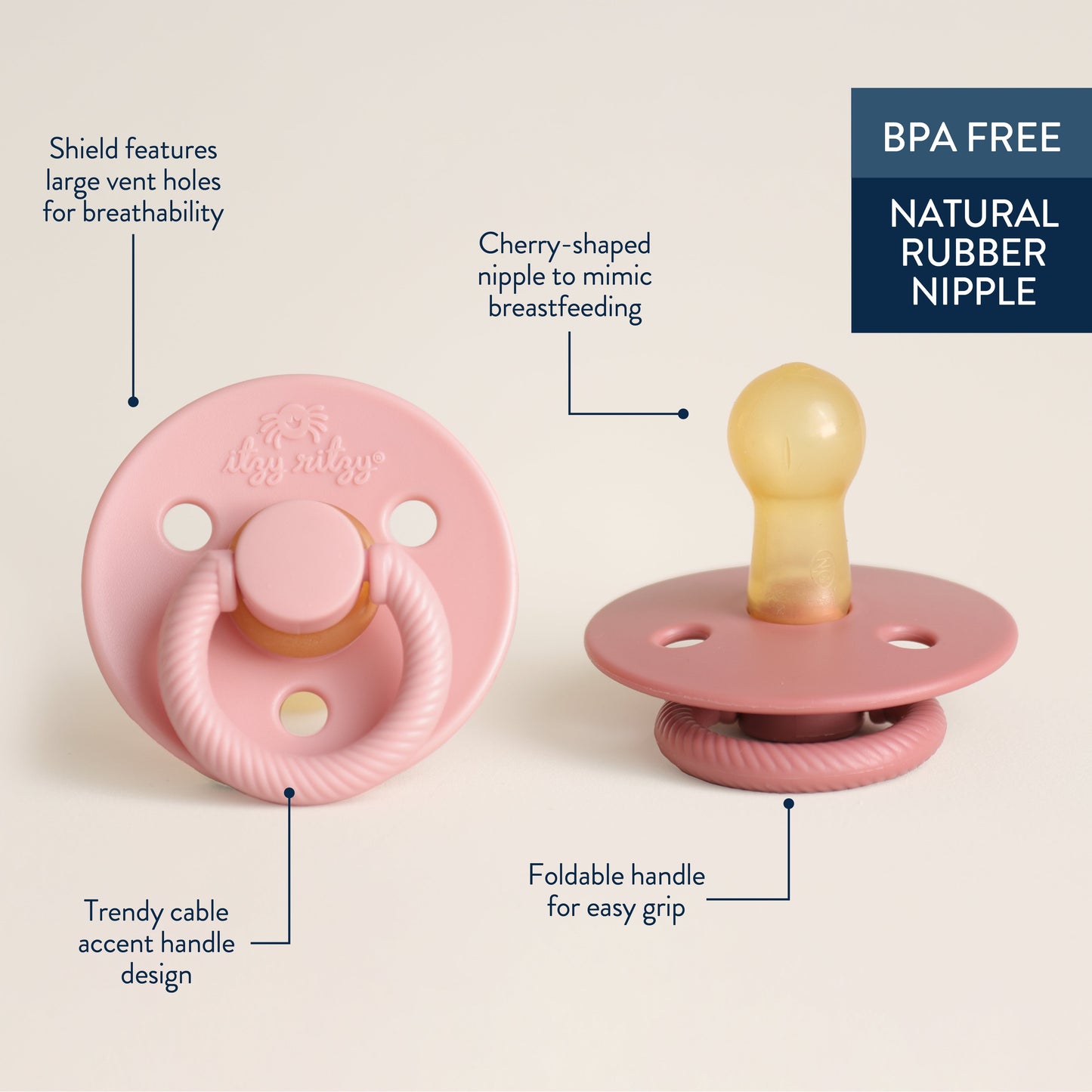 Itzy Soother™ Natural Rubber Pacifier for Babies 6-18 Months
