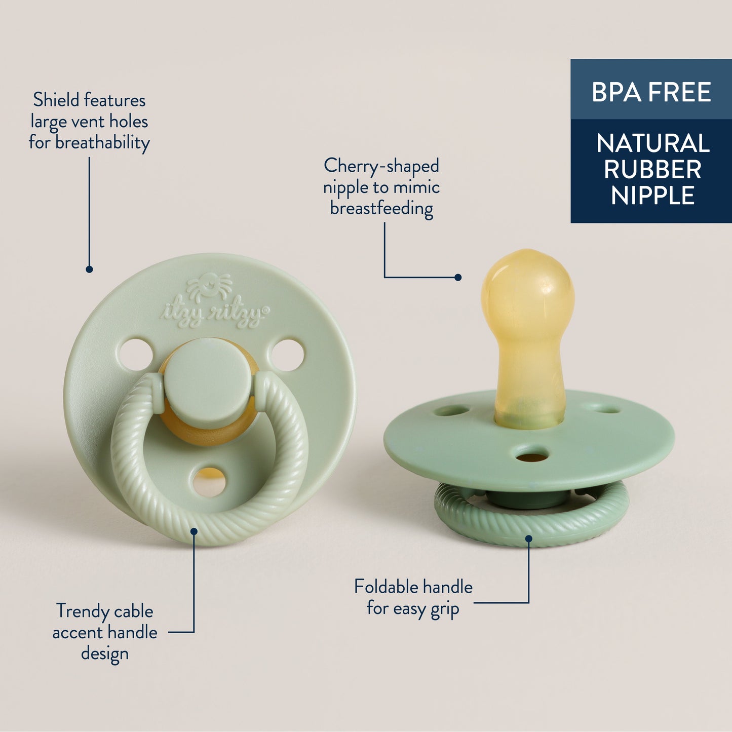 Itzy Soother™ Natural Cotton Gel for Baby - Pacifier 0-6 Months