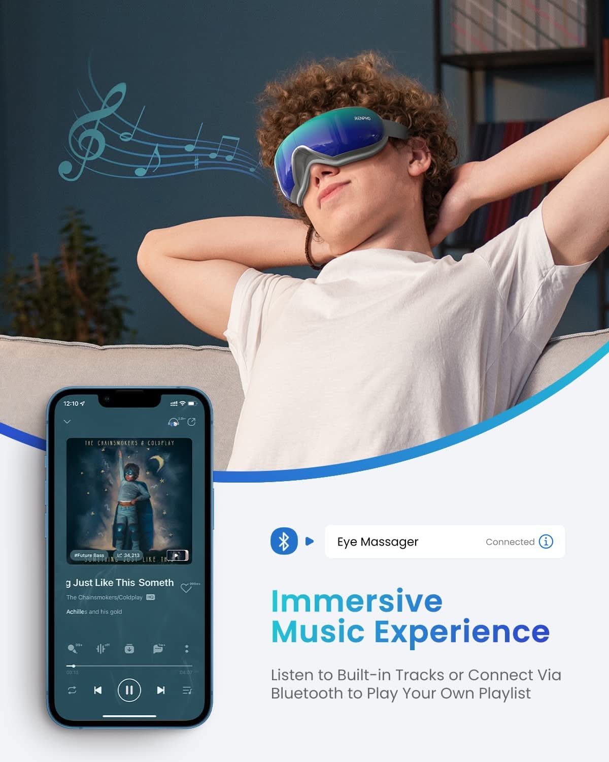 Eyeris 1 Eye Massager - Elegantes Metallblau für entspannte Augen