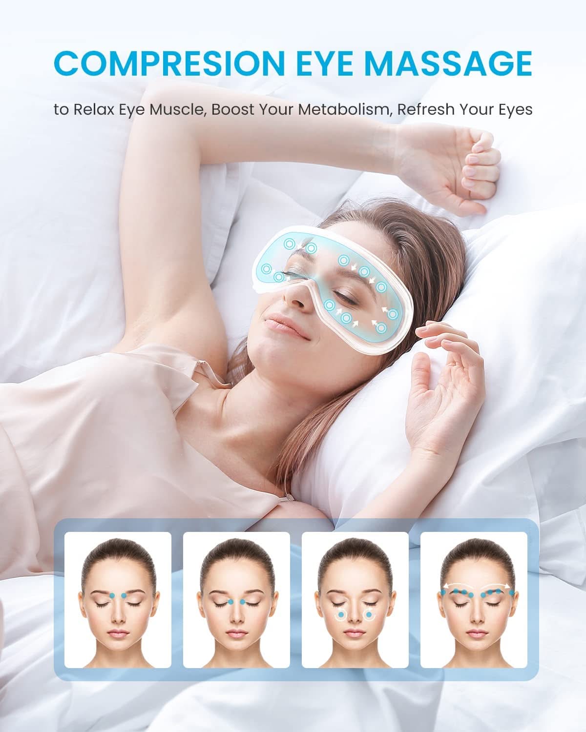 Eyeris 1 Eye Massager - Elegantes Metallblau für entspannte Augen