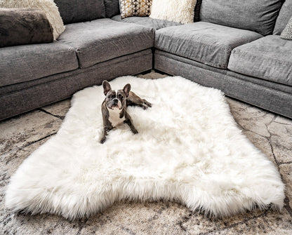 PupRug® Tierische Muster Memory-Schaum Hundebett - Polar Bear Faux Hide Für Ultimalen Komfort