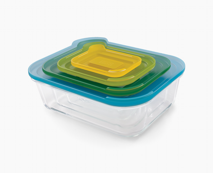 Set de almacenamiento de alimentos Nest™ en vidrio multicolor