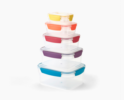 Nest™ Lock 5-Piece Multicolor Food Storage Container Set for Fresh & Stylish Kitchen Organization
