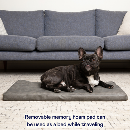 PupProtector™ Komfortabler Faux-Leder Memory Foam Hundesofa im eleganten Schiefergrau
