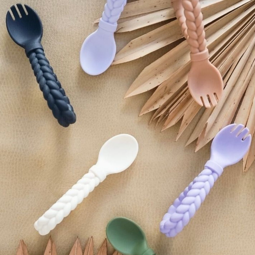 Sweetie Spoons™ - Set of Baby Silicone Fork and Spoon
