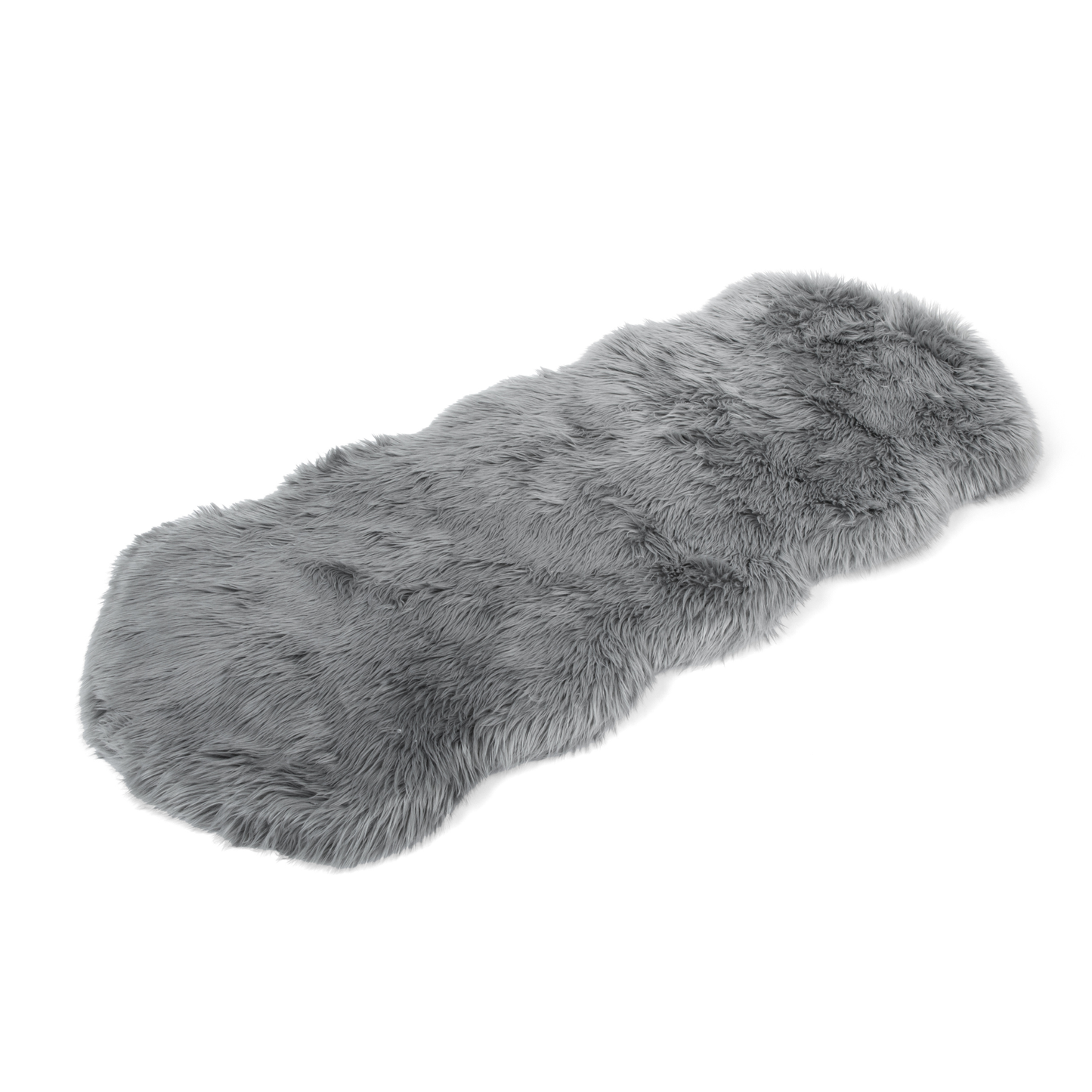 PupRug® Runner Douillette en Fausse Fourrure et Mousse à Mémoire pour Chien - Gris Charbon