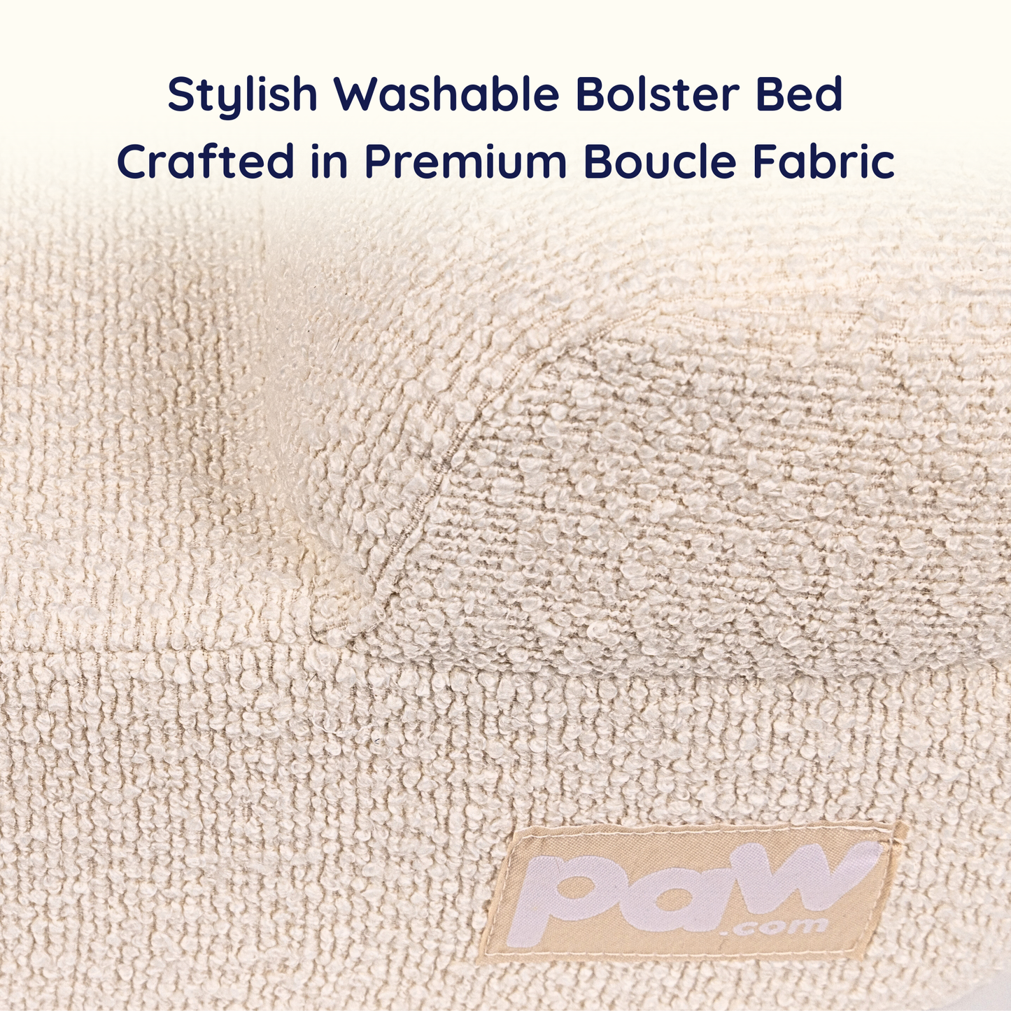 PupLuxe™ 3-Bolster Komfortabler Hundeplatz - Cremiges Bouclé Design