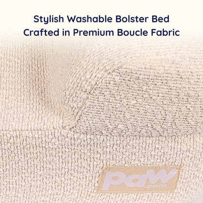 PupLuxe™ 3-Bolster Komfortabler Hundeplatz - Cremiges Bouclé Design