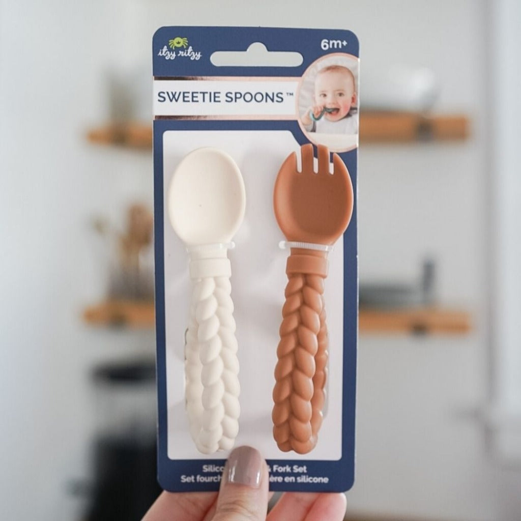 Sweetie Spoons™ - Set of Baby Silicone Fork and Spoon