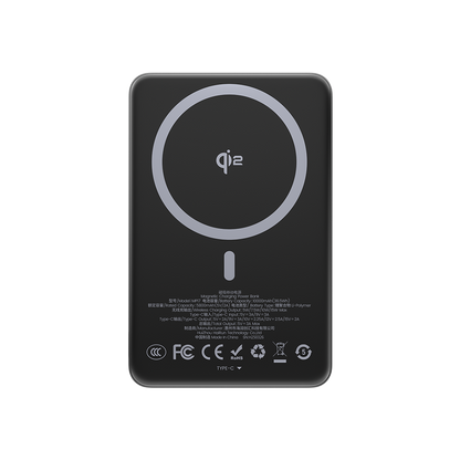 Qi2 Wireless Portable Charger 10000mAh - MagSafe Compatible Power Bank with Magnetic Alignment